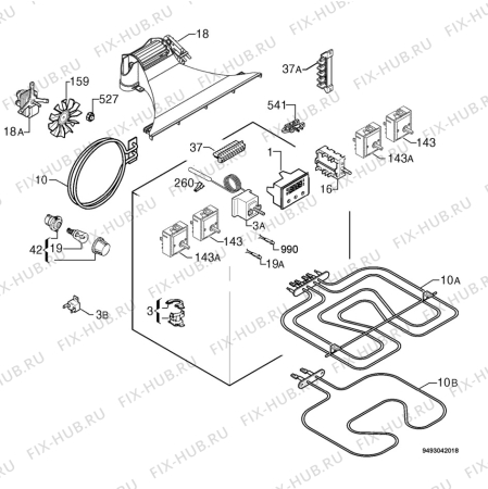 Взрыв-схема плиты (духовки) Privileg 00839351_61318 - Схема узла Electrical equipment 268